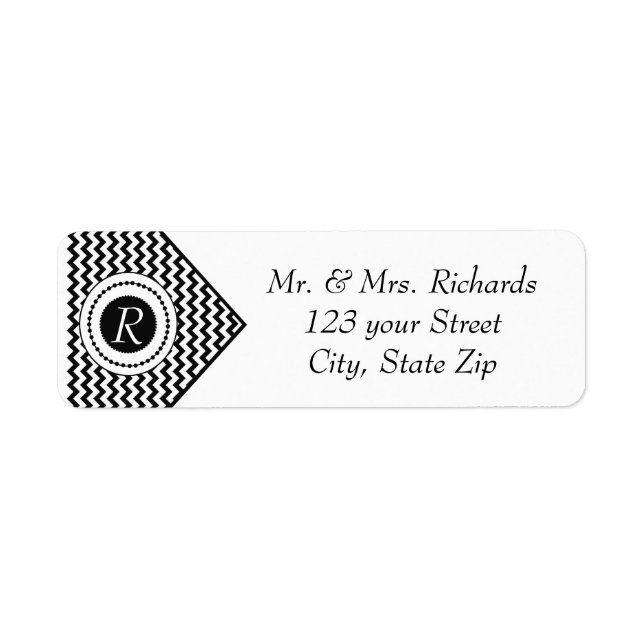 Black and White Monogrammed Chevron (Front)