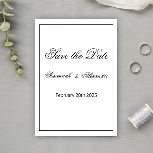 Black and White Monogrammed Modern Wedding  Save The Date