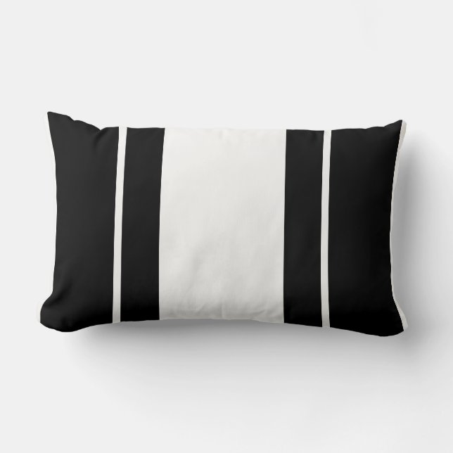 Black and White Monogrammed Pillow (Front)