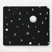 Black and White Moons and Stars