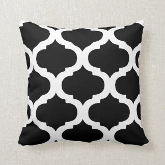 Black and White Moroccan Bold Pattern Cushion