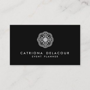 Black and White Moroccan Logo Business Card