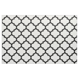 Black and White Moroccan Trellis Pattern Fabric