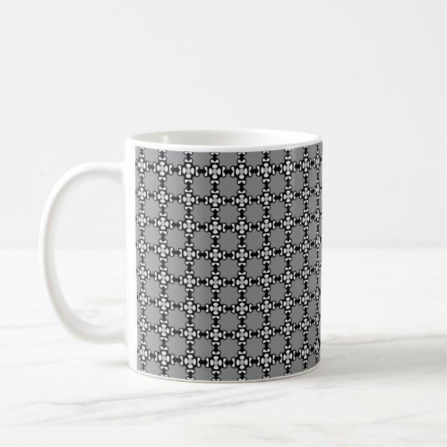 Black and White Mosaic Coffee Mug (Left)