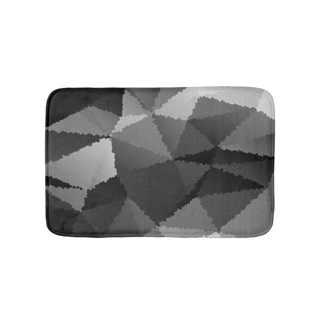 Black and white mosaic pattern bath mat (Front)