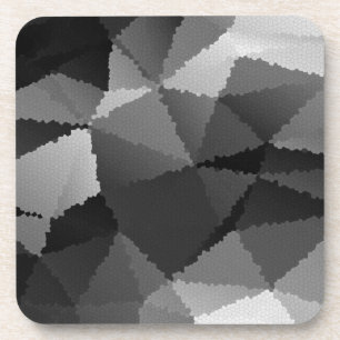 Black and white mosaic pattern coaster