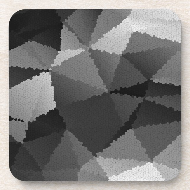Black and white mosaic pattern coaster (Front)