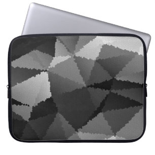 Black and white mosaic pattern laptop sleeve