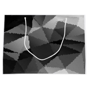 Black and white mosaic pattern large gift bag