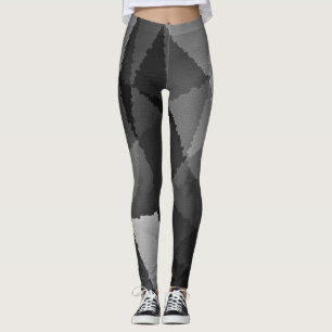 Black and white mosaic pattern leggings
