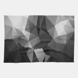 Black and white mosaic pattern tea towel