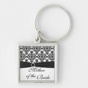 Black and White Mother of the Bride Keychain