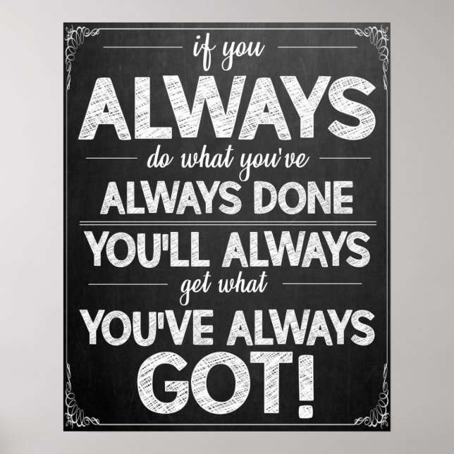 Black and White Motivational Classroom Poster (Front)