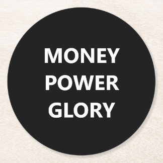 Black and White Motivational Round Paper Coaster