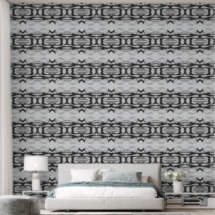 Black and White Mountain Minimalist Diagonal Path Wallpaper