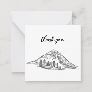 Black and white mountain note card