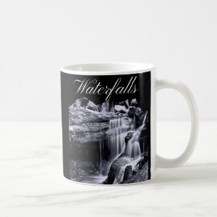Black and White Mountain Waterfalls Coffee Mug