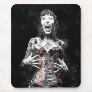black and white mouse pad