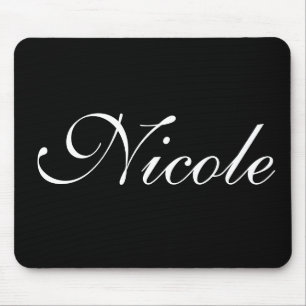 Black and White Mousepad, Customised Name Mouse Pad