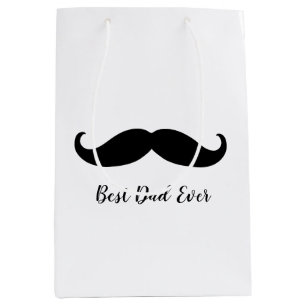 Black and White Moustache Medium Gift Bag