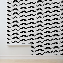 Black and White Moustache Pattern