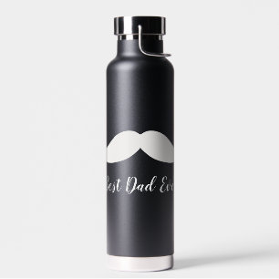 Black and White Moustache  Water Bottle