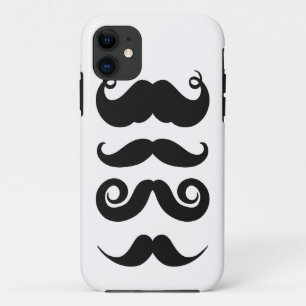 Black and White Moustaches iPhone 11 Case