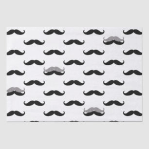 Black and White Moustaches Tissue Paper