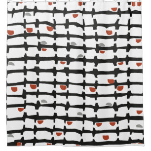 Black-and-white movement shower curtain