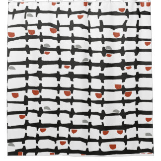 Black and White Movement Shower Curtain