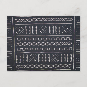 Black and White Mudcloth Postcard