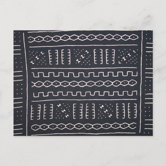 Black and White Mudcloth Postcard (Front)