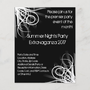 Black and White Music , DJ or Dance Event Flyer