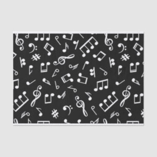 Black and White music note Pattern musician     Tissue Paper