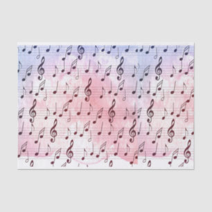 Black and White music note Pattern musician  Tissue Paper