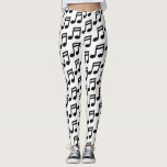 Black and white music notes pattern party leggings<br><div class="desc">Black and white music notes pattern party leggings. Cute women's tights with fun print. Cool clothing for women. Great for going out,  sports,  yoga,  dance,  running,  fitness,  work out,  Birthday party,  bachelorette,  wedding,  girls night out,  bridal shower and more.</div>