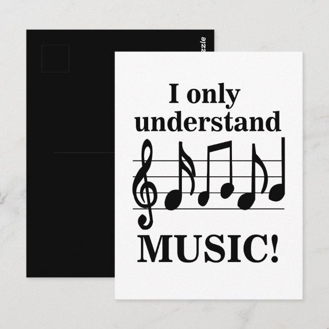 Black and White Music Notes  Postcard (Front/Back)
