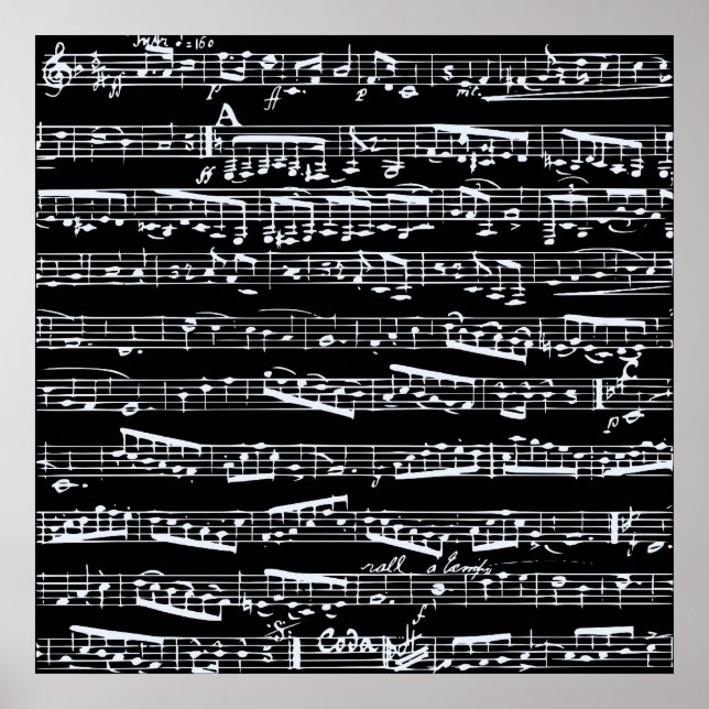 Black and white music notes poster (Front)