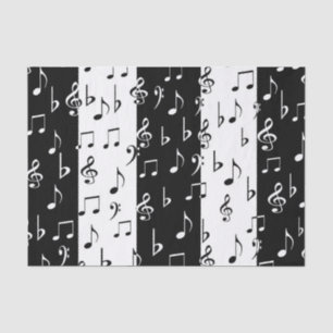 Black and White Music Notes - Tissue Paper