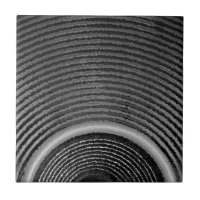Black and white music speaker and sound waves