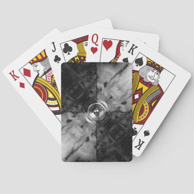 Black and white music speaker playing cards (Back)