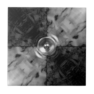 Black and white music speaker tile