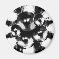 Black and white music speakers