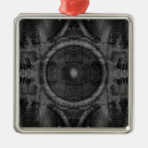 Black and white music speakers metal tree decoration
