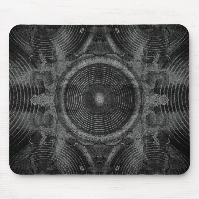 Black and white music speakers mouse pad (Front)