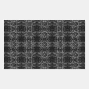 Black and white music speakers rectangular sticker