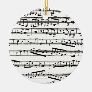 Black and white musical notes ceramic tree decoration