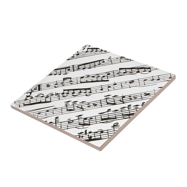 Black and white musical notes diagonal tile (Side)