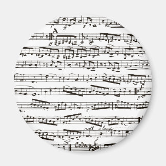 Black and white musical notes magnet