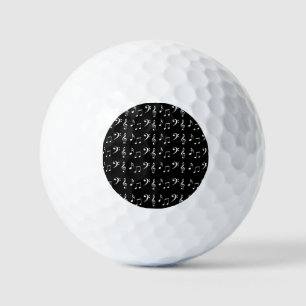 Black and White Musical Notes Musician Golf Balls